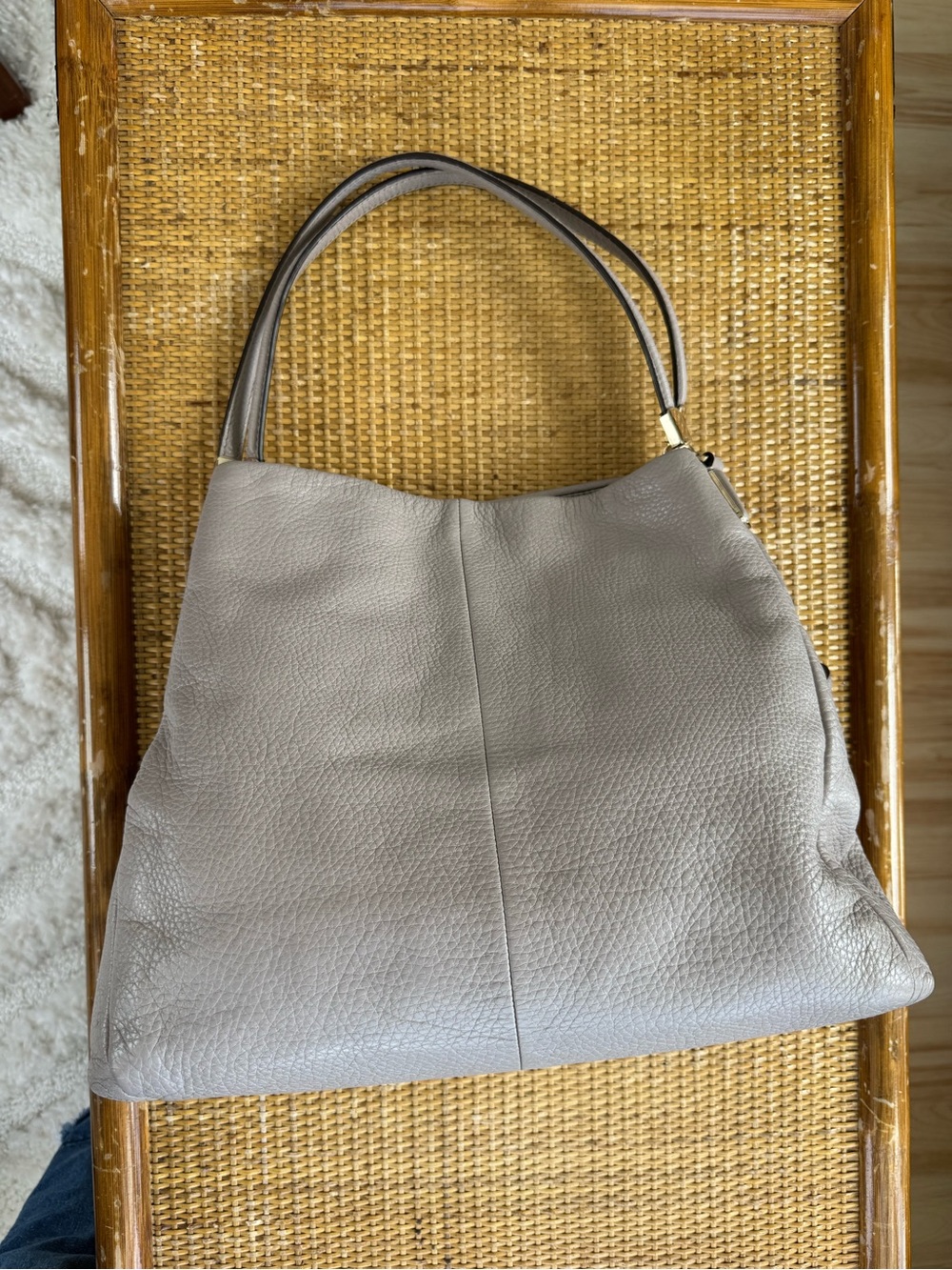 Coach Pheobe Women’s Leather Shoulder Bag in Light Gray
